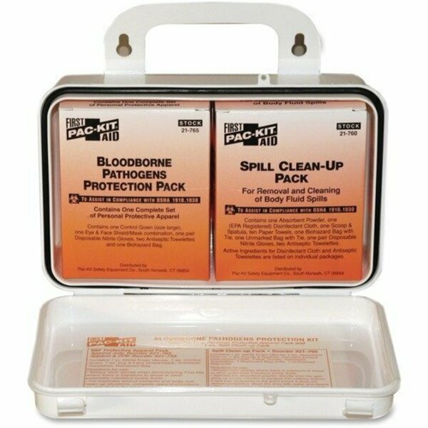 Pac-Kit Safety Equipment Pac-Kit 3060, Small Industrial Bloodborne Pathogen Kit, Plastic Case, 4.5inh X 7.5inw X 2.75ind PKT3060